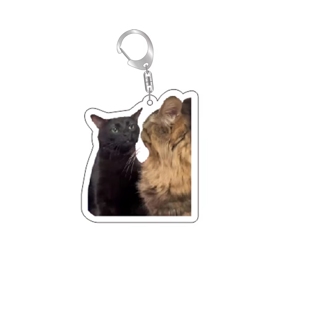 Funny Cat Memes Series Keychain Student Gift Bag Lanyard Women'S Bag Pendant Keychain Cute Things Cheap Gift for Best Friends