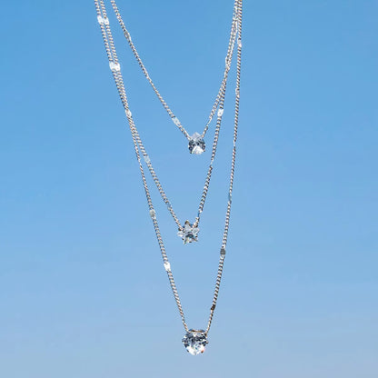 Pendant Necklace for Women Multilayer Chain Choker Fashion Female Party Shiny Jewelry Gift