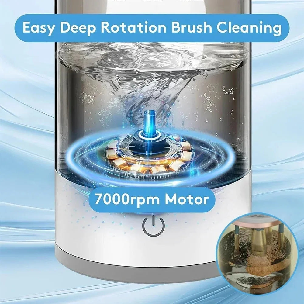 3 in 1 Automatic Electric Makeup Brush Cleaner for Women Portable Eye Shadow Brush Holder Stand Tool and Dryer Beauty Makeup
