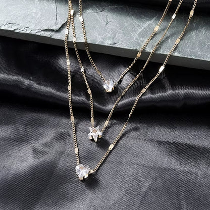 Pendant Necklace for Women Multilayer Chain Choker Fashion Female Party Shiny Jewelry Gift