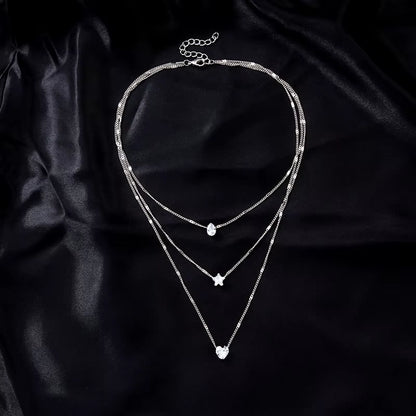 Pendant Necklace for Women Multilayer Chain Choker Fashion Female Party Shiny Jewelry Gift