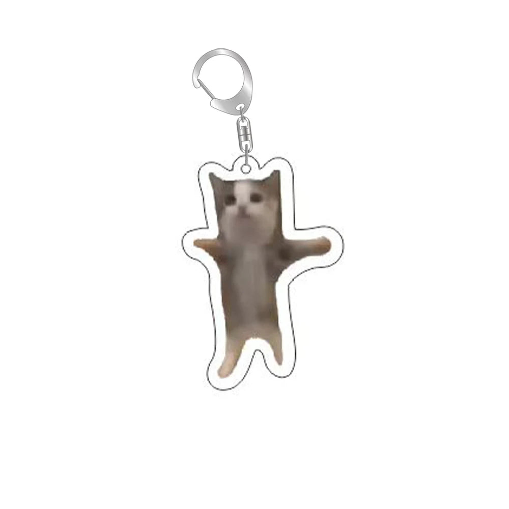 Funny Cat Memes Series Keychain Student Gift Bag Lanyard Women'S Bag Pendant Keychain Cute Things Cheap Gift for Best Friends