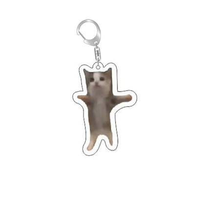 Funny Cat Memes Series Keychain Student Gift Bag Lanyard Women'S Bag Pendant Keychain Cute Things Cheap Gift for Best Friends
