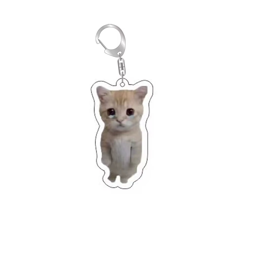Funny Cat Memes Series Keychain Student Gift Bag Lanyard Women'S Bag Pendant Keychain Cute Things Cheap Gift for Best Friends